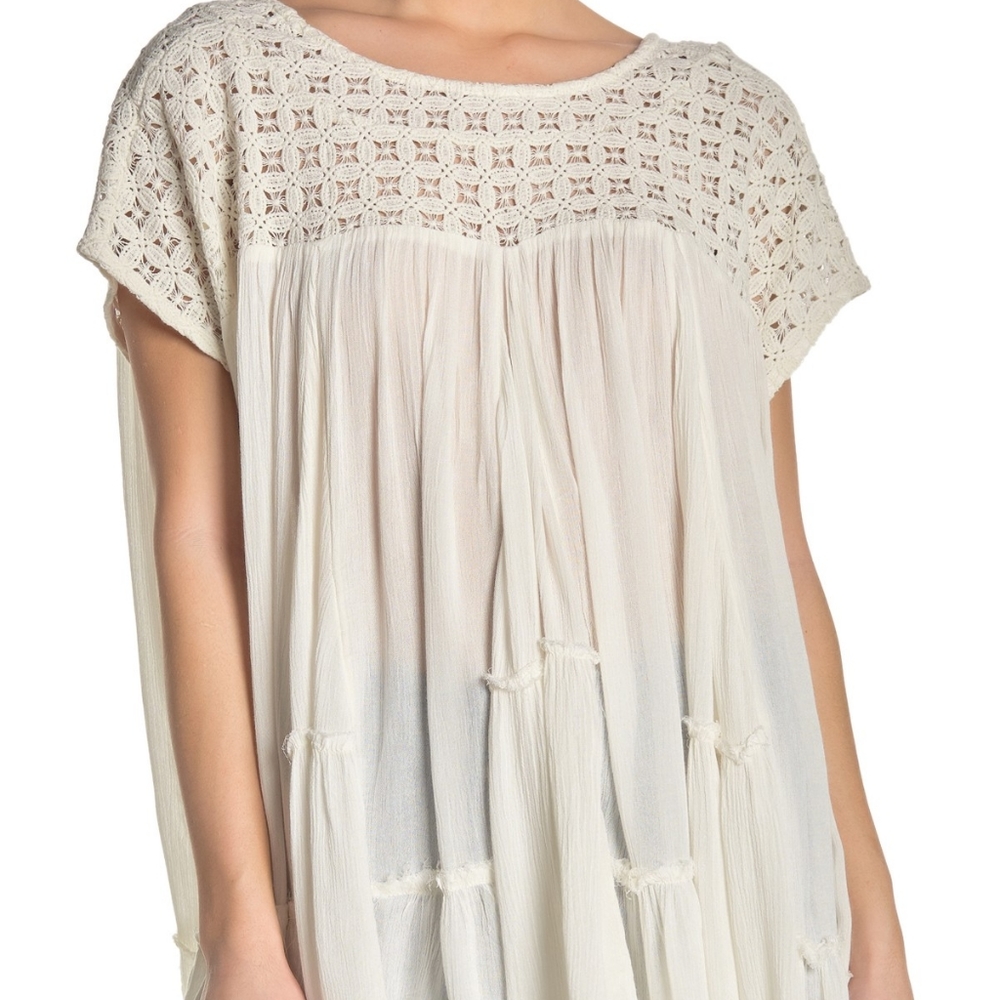 ISO Free People Sunfest Short Sleeve Tunic M or L - Picture 3 of 3